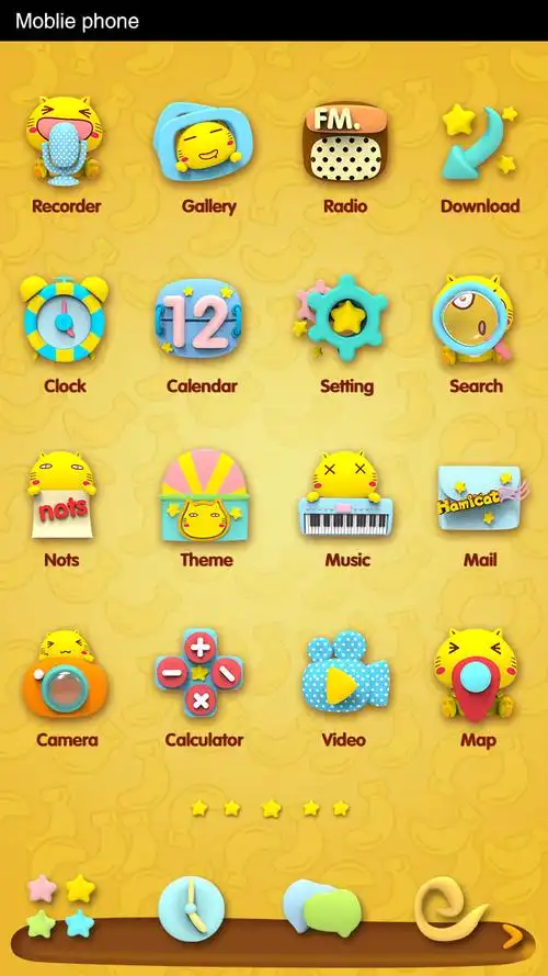 可爱手机主题界面ui设计