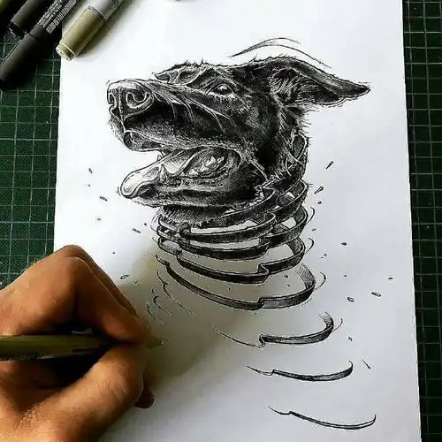 针管笔创意黑白手绘插画,这种创意一般人真的想不出来