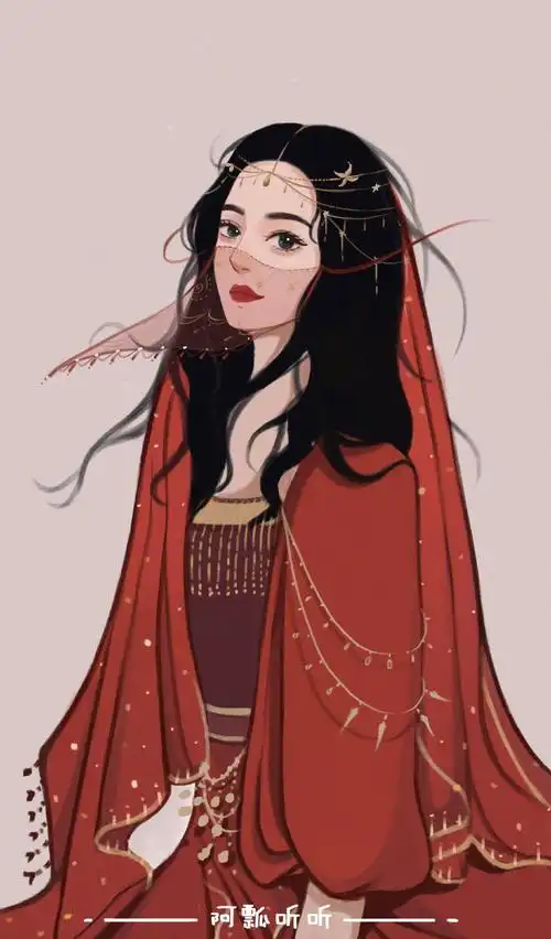 迪丽热巴 插画 - 堆糖,美图壁纸兴趣社区