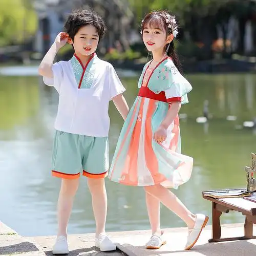汉服男童女童古装中国国风夏装小学生幼儿园校服唐装