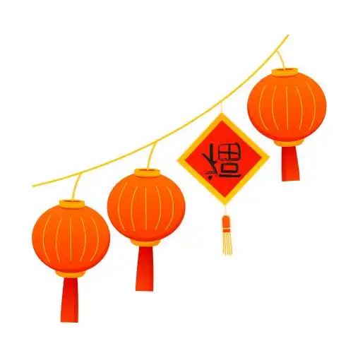 春节灯笼喜庆矢量插画元素