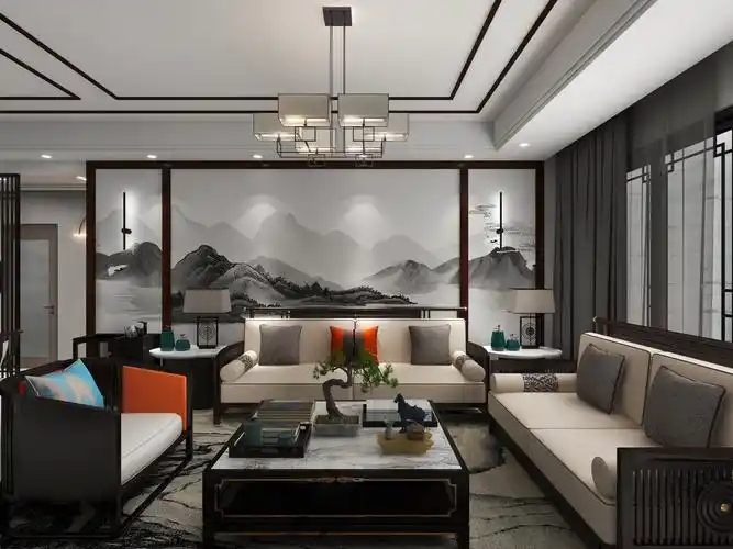 家装设计全屋设计效果图装修咨询服务新中式风格现代简约设计