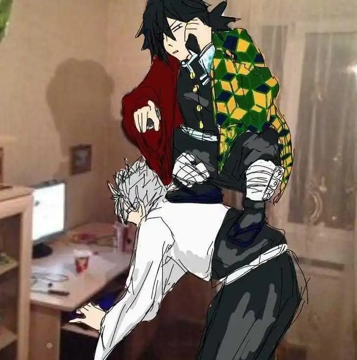 鬼灭之刃:沙雕图又来了,义勇彻底蜕变,看看他是怎么欺负风柱的