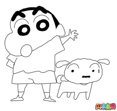 画蜡笔小新动感超人简笔画