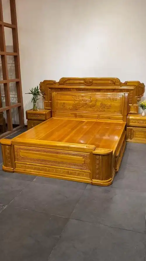 古典红木家具#金丝楠木大床
