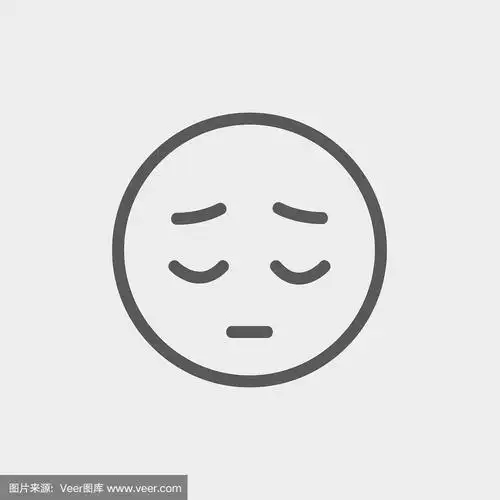 疲惫的脸细线图标