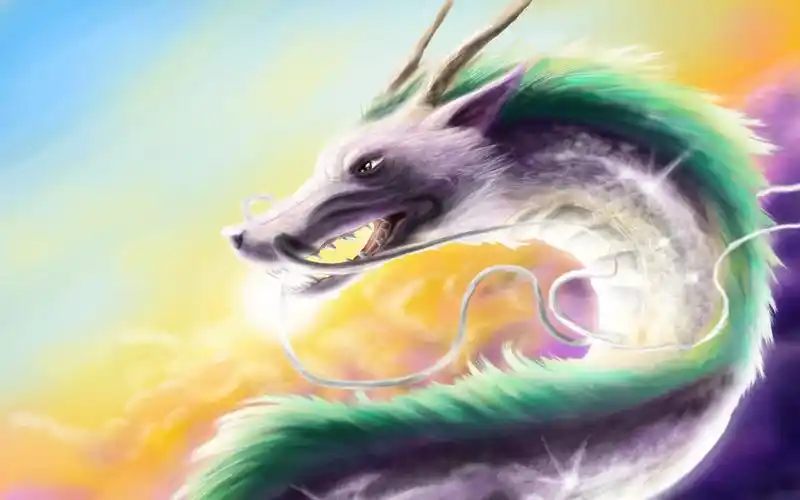 壁纸 创意水彩画的幻想龙