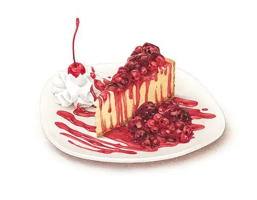 海外插画师手绘稿 食物蛋糕甜点图 彩铅水彩绘画 临摹素材图125张