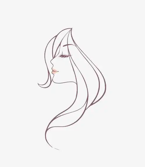 小女孩侧脸简笔画