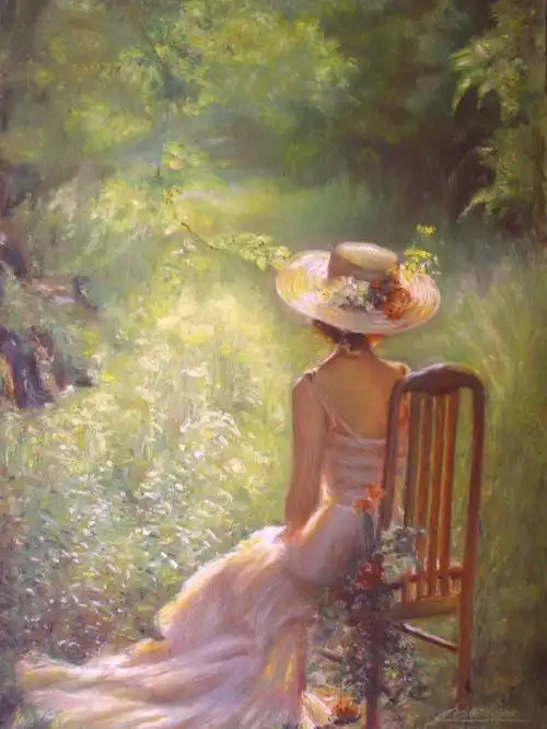 背影含过程图油画棒8开