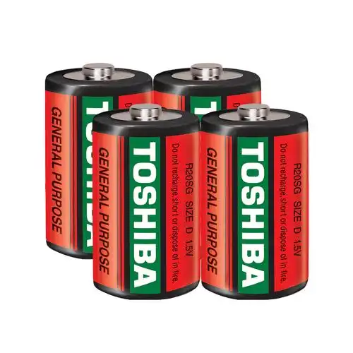 电池东芝1号碳性一号无汞煤气炉热水器玩具4粒装电池