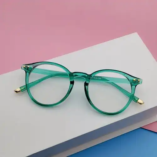 2021新款防蓝光眼镜时尚网红同款米钉小圆框ins风可配近视眼镜