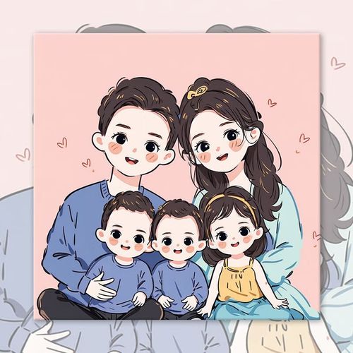 朴珀妮数字油画diy全家福一家三口2024新款手工填充手绘涂鸦丙烯油彩