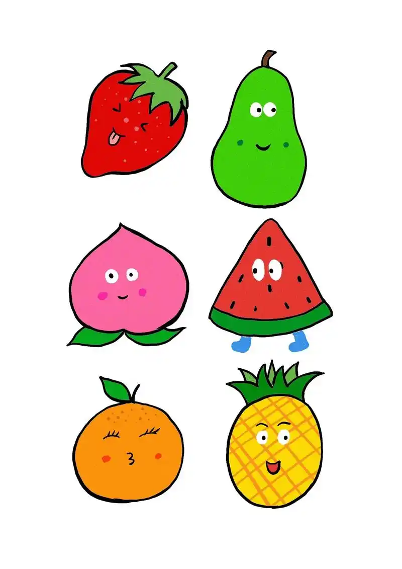 可可爱爱水果儿童画,夏天要多吃水果哟～#创作灵感 #水果儿童 - 抖音