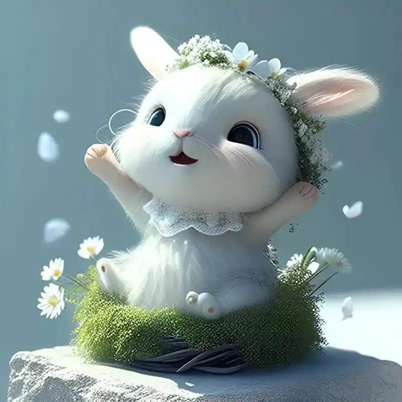 小白兔白又白,相知耳朵竖起来#可爱兔子动态壁纸 #可爱到爆炸 - 抖音