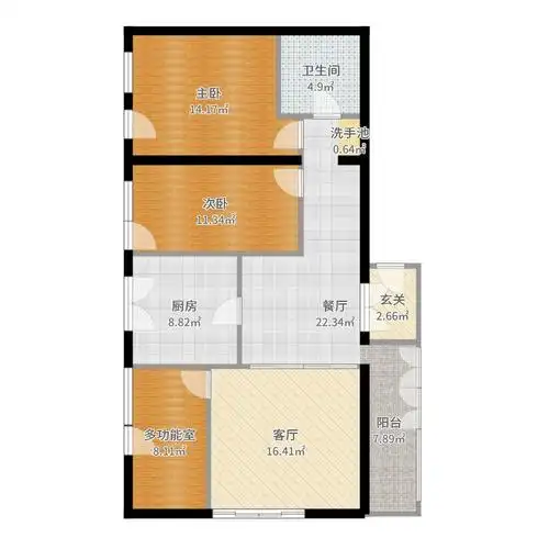 北京印象129.43㎡5a户型图户型-副本