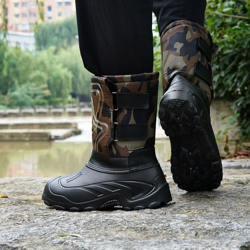 户外冬季加厚防水雪地靴男加绒中筒靴防滑防寒冷库保暖特厚长靴