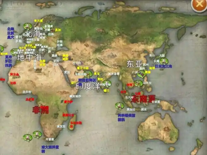 全民大航海地图大全全港口地图位置多图