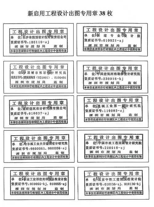 关于启用38家市外简化单项备案勘察设计单位工程勘察设计出图专用章的