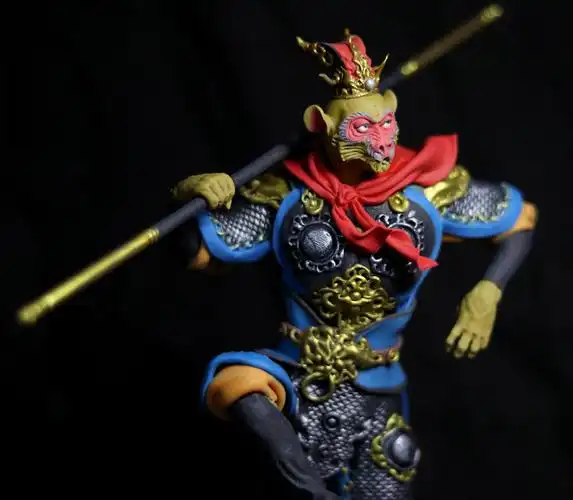 塑新斋潘纪坤手作彩塑作品之悟空大圣