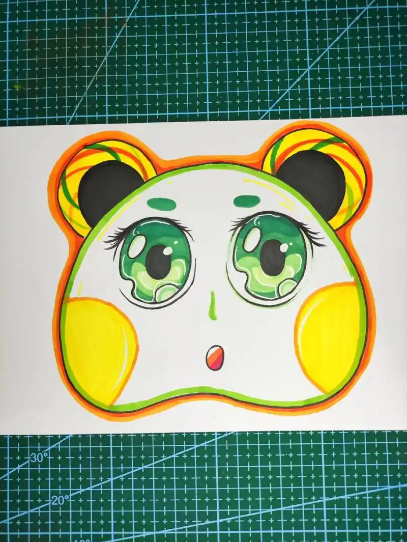 马克笔儿童画可爱的大眼睛