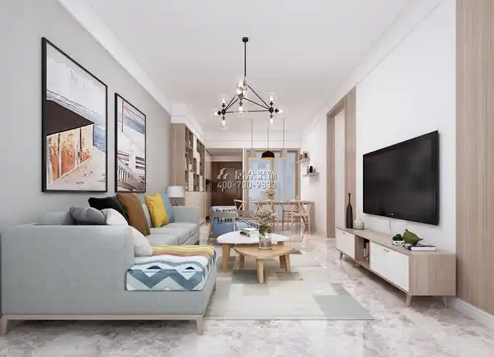 万象新园100平米现代简约平层装修设计效果图-居众装饰-深圳市