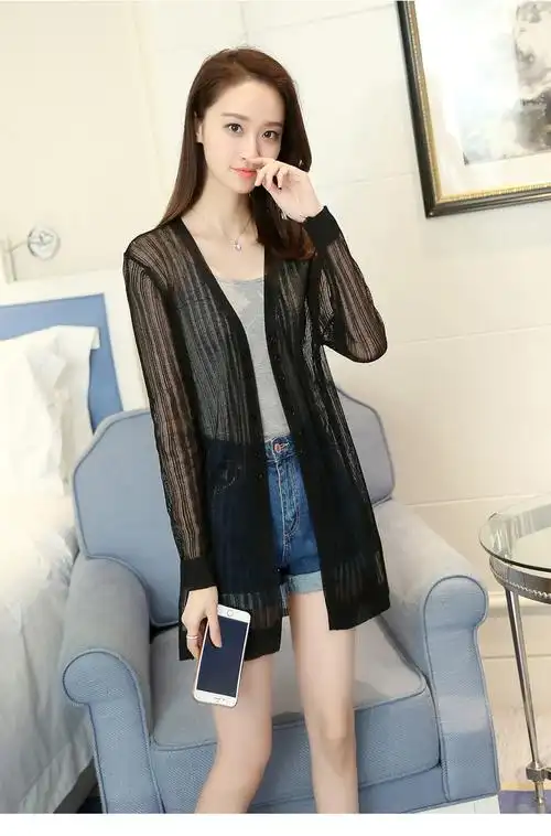 夏天女装冰丝小外套针织衫2020年空调衫薄纱很仙的外搭开衫洋气薄款