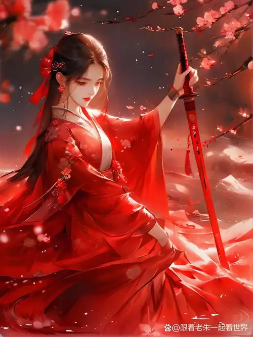 壁纸# #ai绘画# 红装倾城,华韵流转!红衣不似天涯远,曾似惊鸿倩影 !!