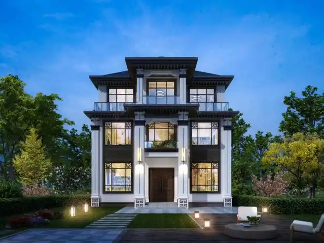 三层新中式自建别墅