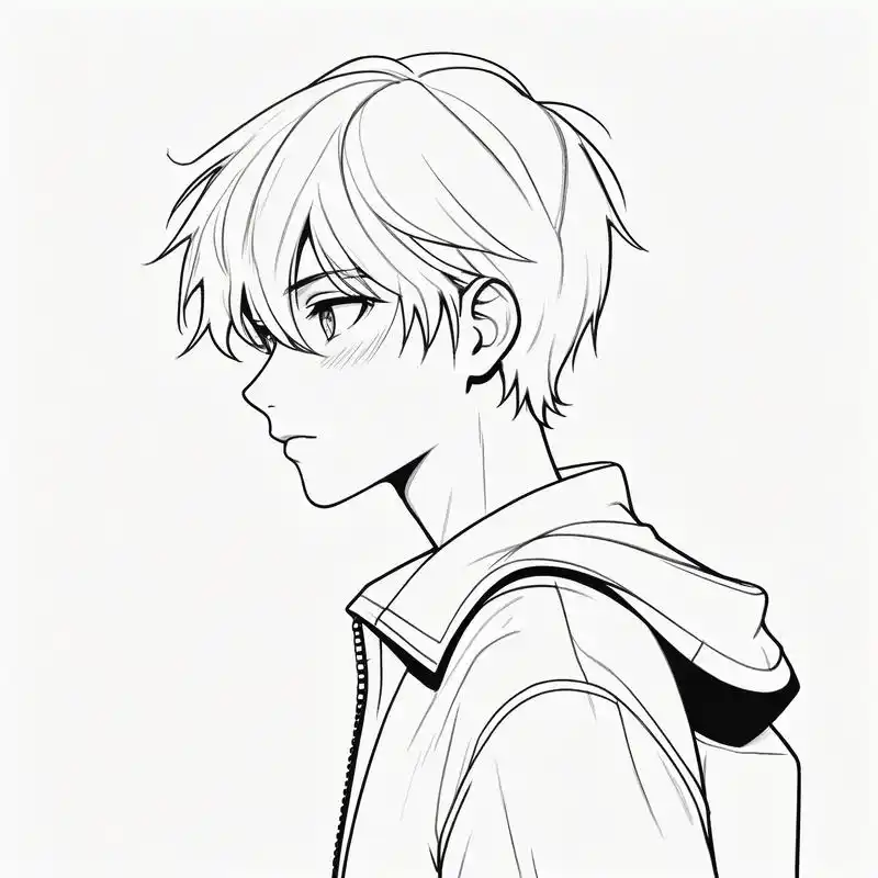 96 简约男生黑白素描头像 94 探索黑白素描的魅力,以简约的线条