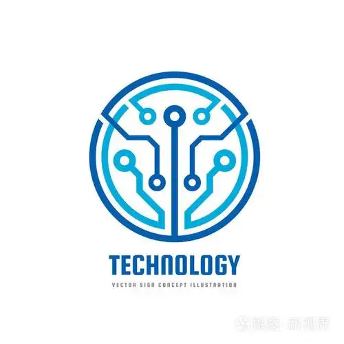 技术-企业标识的矢量 logo 模板.抽象的芯片标志.