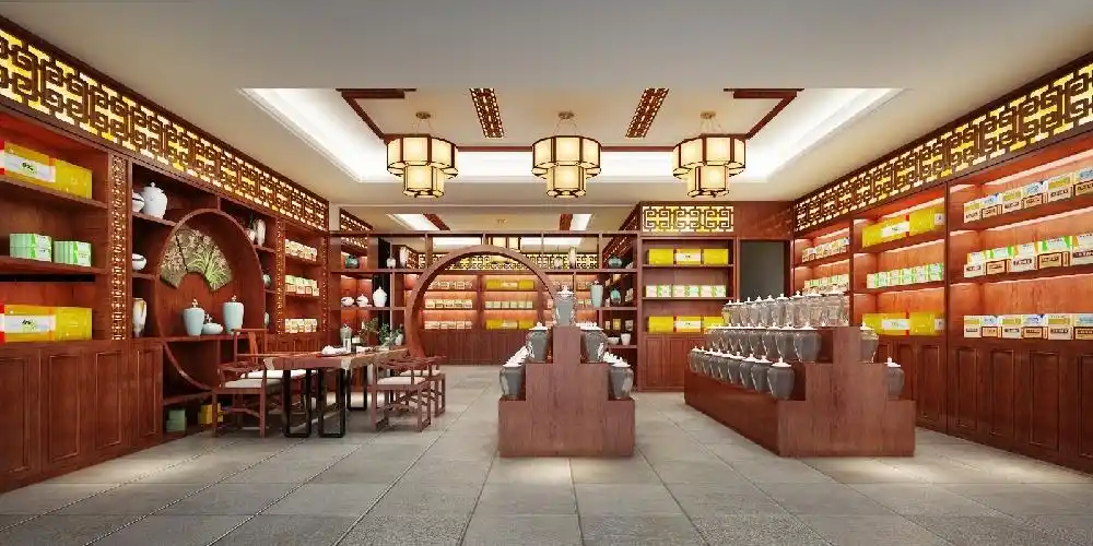 高桥名贵中药材店106m²中式现代装修案例图片-土巴兔装修效果图赏