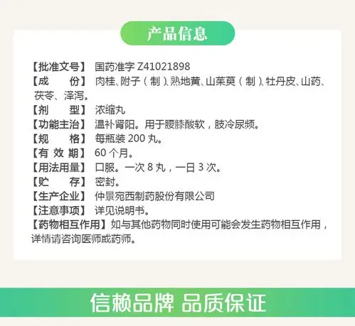 仲景 桂附地黄丸 200丸(浓缩丸)*6件【价格 说明书 作用 效果 多少钱
