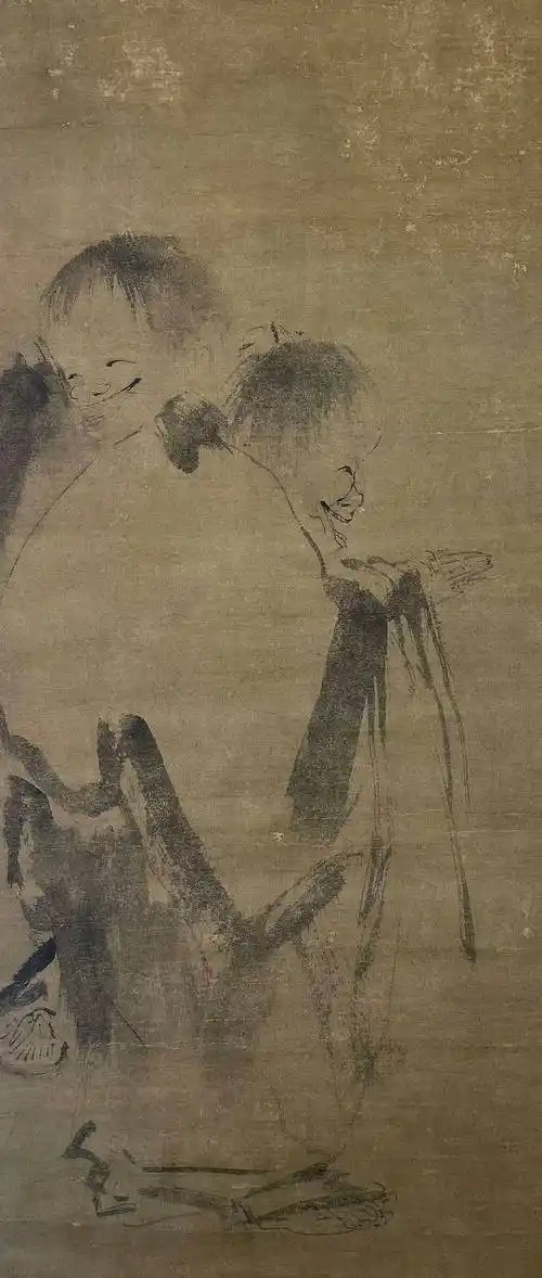 每日中华名画|梁楷《寒山拾得图》_形象_天台山_唐代