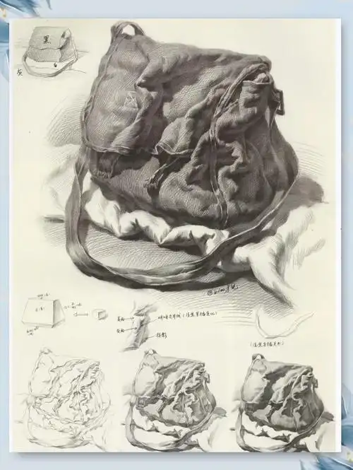 素描静物书包步骤详解,轻松搞定!