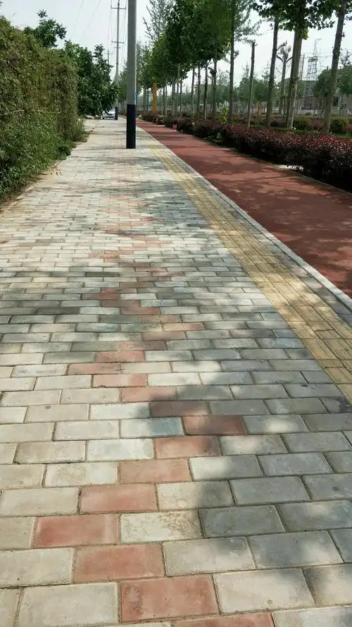 在冯翊路用透水砖铺的路面
