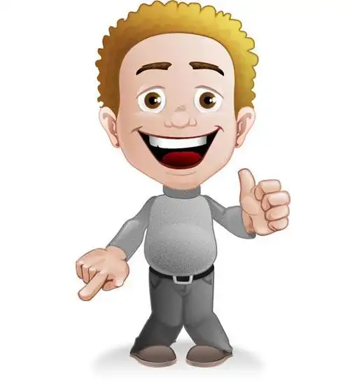 卷发男孩卡通矢量素材