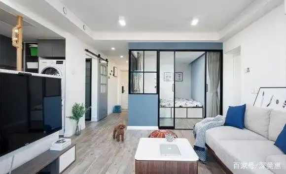 客厅隔出儿童房,68㎡的小户型双卧室空间,卫生间还是三分离设计