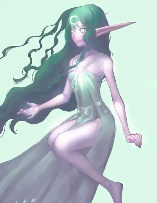 原创作品萌妹小练习涂个暗夜精灵女祭司