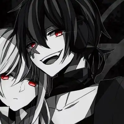 丧系黑化情侣头像一男一女动漫