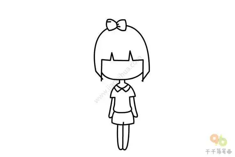 简单又超萌的小女孩简笔画步骤图女孩简笔画