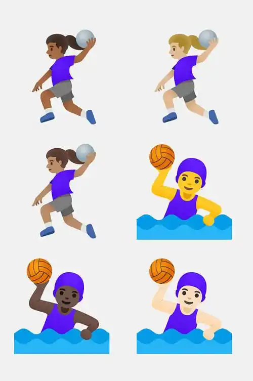 单车打球清新卡通人物运动免抠素材打球可爱手绘卡通人物运动免抠素材