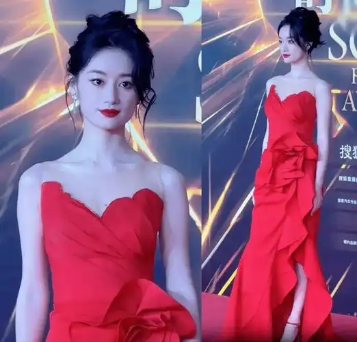 时尚盛典红毯:金晨秀恩爱,吴宣仪的腿,娜扎的妩媚,喻言惹争议_礼服