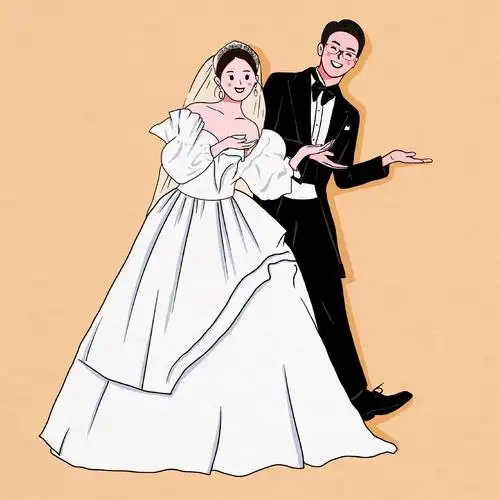 手绘头像婚纱照绘制真人照片转手漫画情侣笔画手绘真人漫画