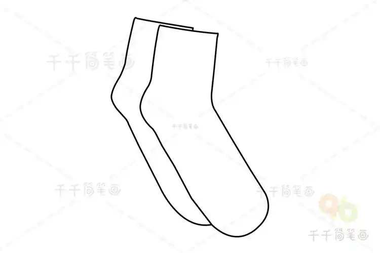 趣味简笔画简洁的袜子