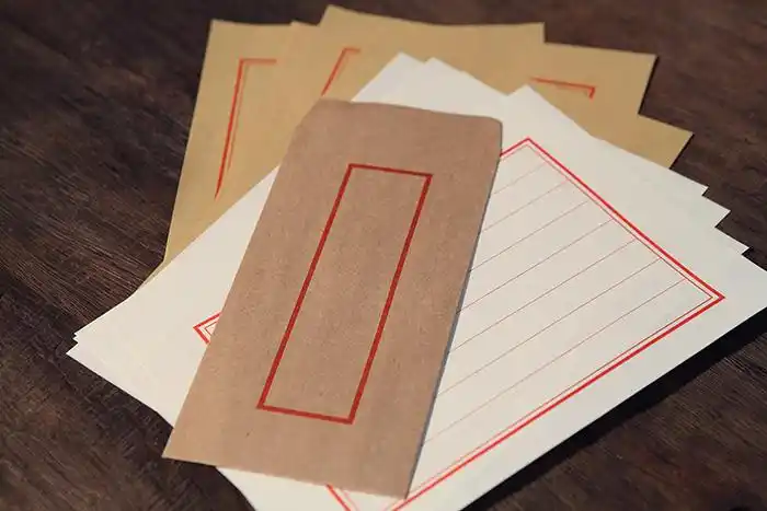 中国风传统信封 中式牛皮纸5号信封 红格古风老信封红纹信封