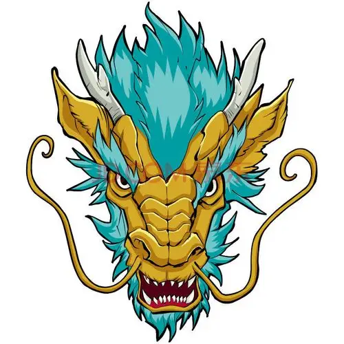 中国龙头彩喷个性遮挡划痕创意贴画电动摩托装饰卡通车身汽车贴纸 黄