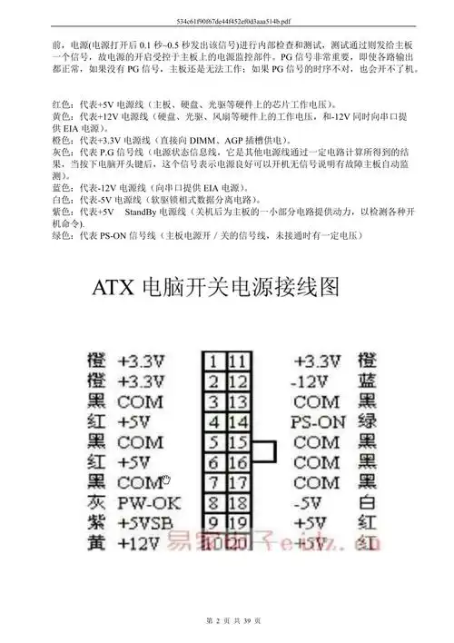 电脑主板电源线各种接法