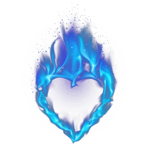 蓝色心形火焰