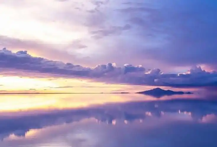 蓝紫色梦幻天空和大海唯美风景_背景素材_图库_素材_回车素材